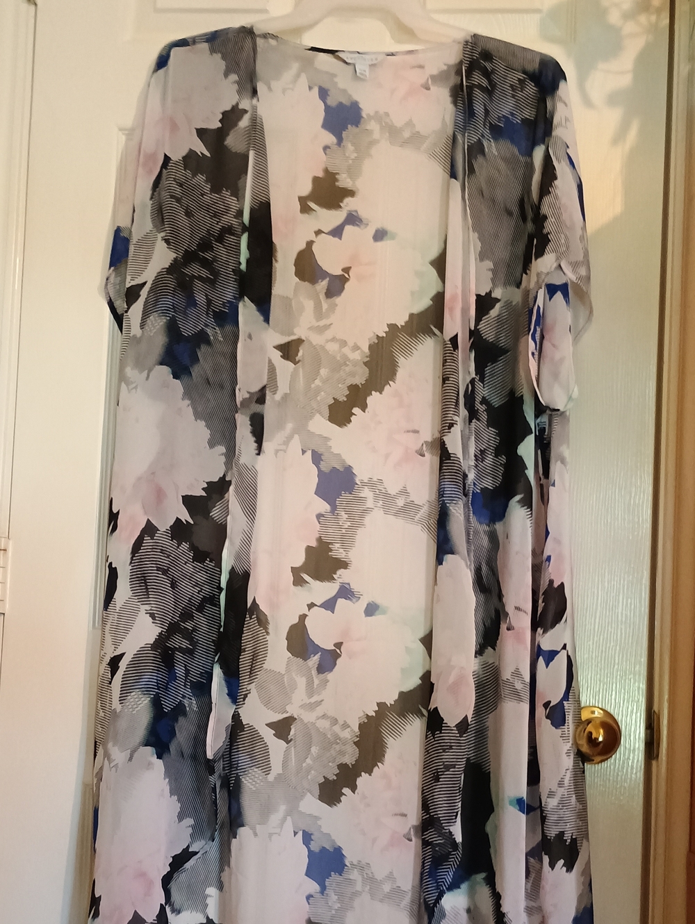 Boutique 9 Sheer Floral Wrap in White, Black, Blue and Pink